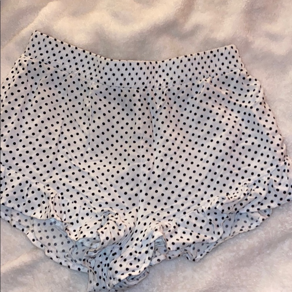 polka dot flowy shorts